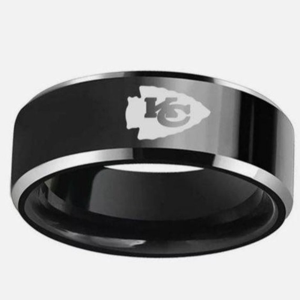 Kansas City Chiefs Stainless Steel Band Ring